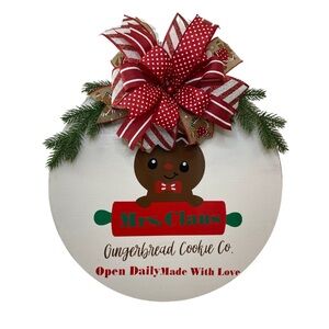 Handmade Door Hanger| Christmas Decor| Gingerbread decor, front door decor